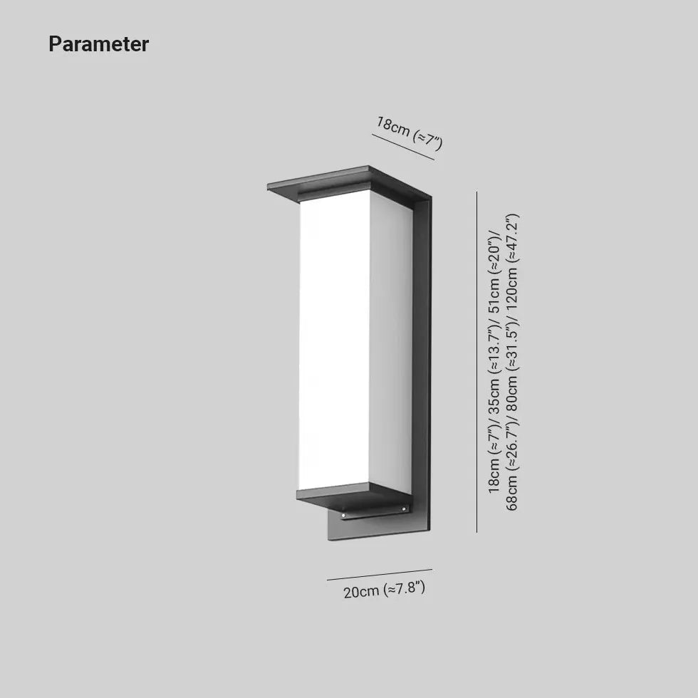 Modern Rectangular Solar Outdoor Wall Light