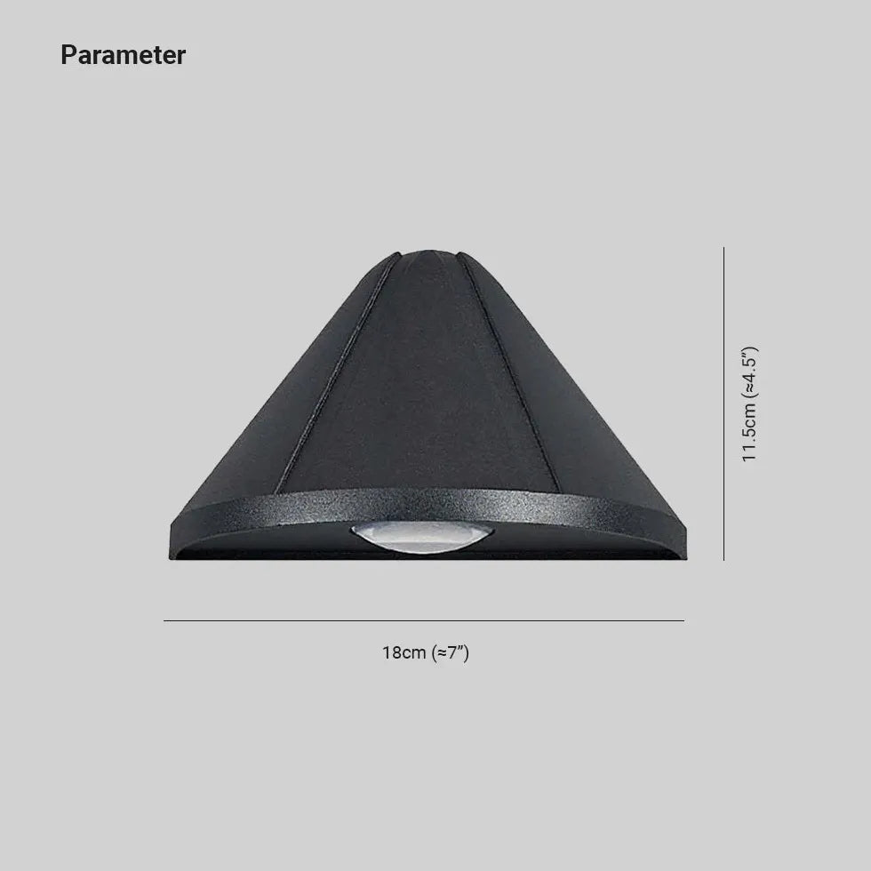 Black Outdoor Conical Metal Wall Lamp