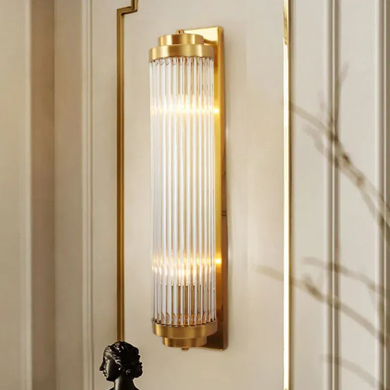 Fluted Glass Wall Light Bedroom Modern