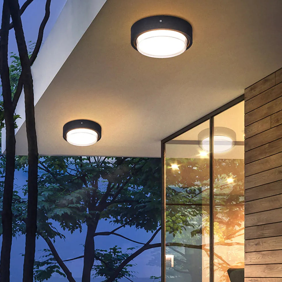 Geometric Led Porch Flush Outdoor Lights