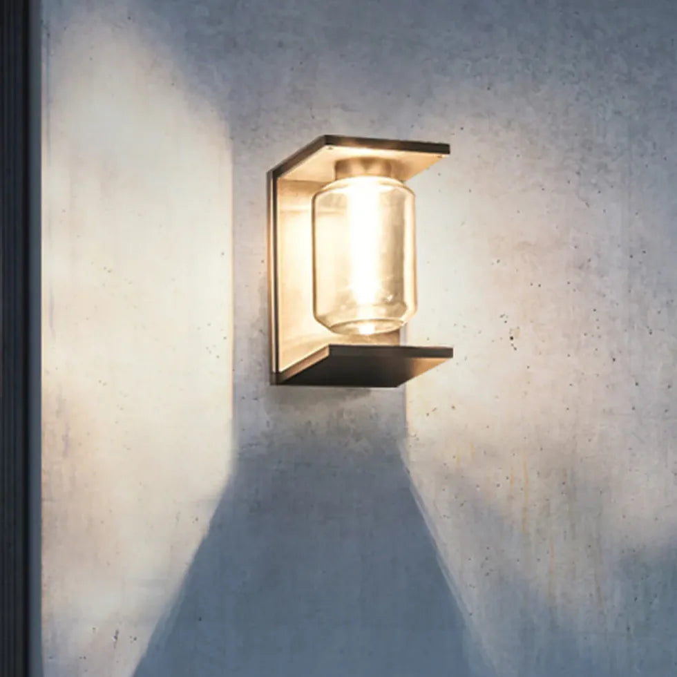 Glass Cylinder Outdoor Wall Light