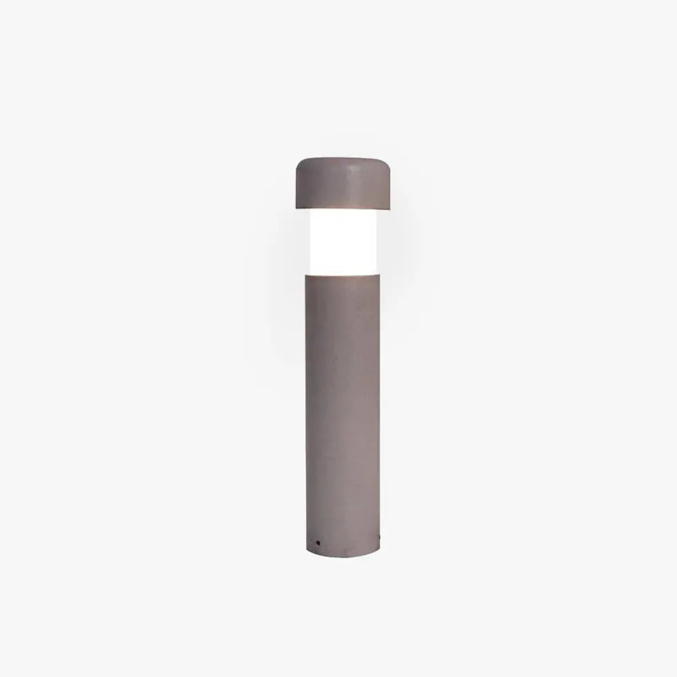 Grey Cylinder Garden Bollard Lights