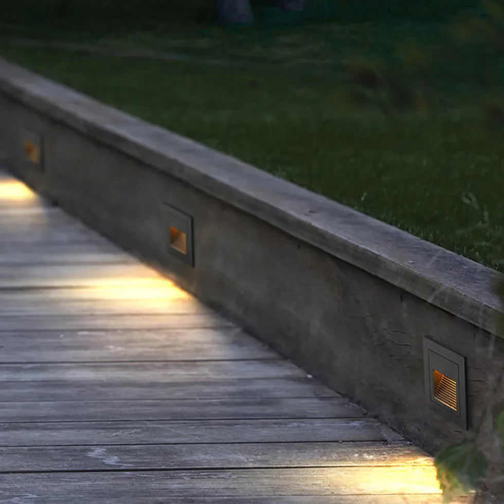 Geometric Recessed LED Step Outdoor Lights