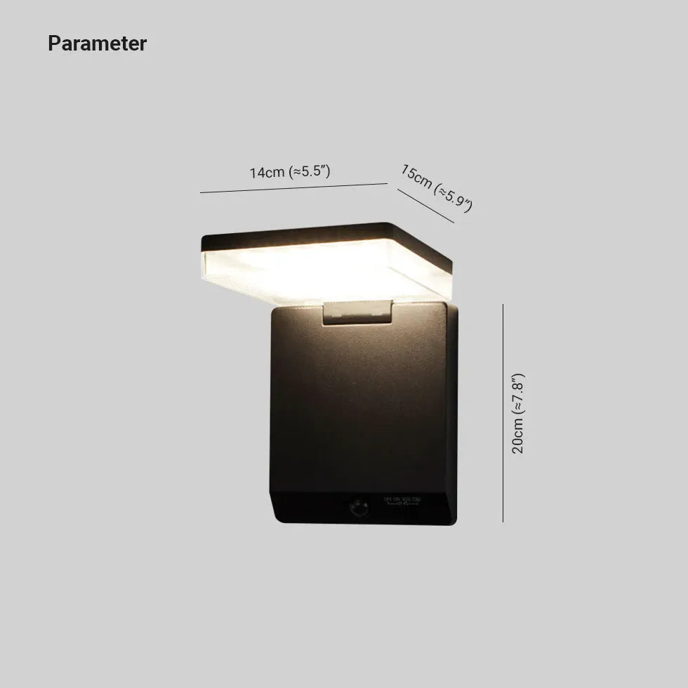 Folding Sensor Black Led Outdoor Wall Lights