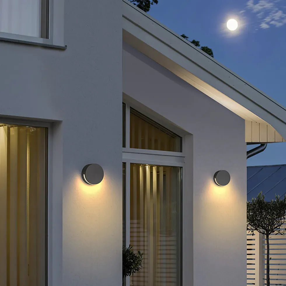 Weatherproof Round Outdoor Up and Down Wall Lights