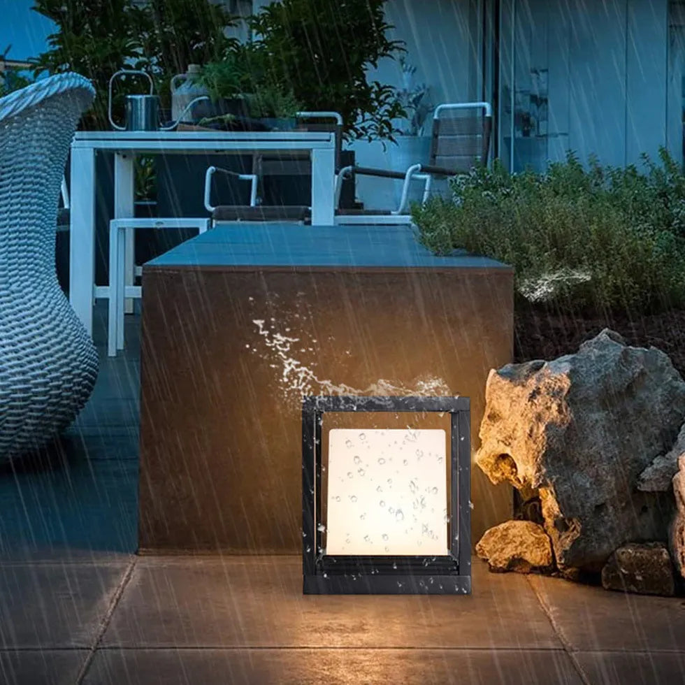 Cube Modern Outdoor Pillar Lights