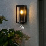 Outdoor Lantern Wall Light Black Solar