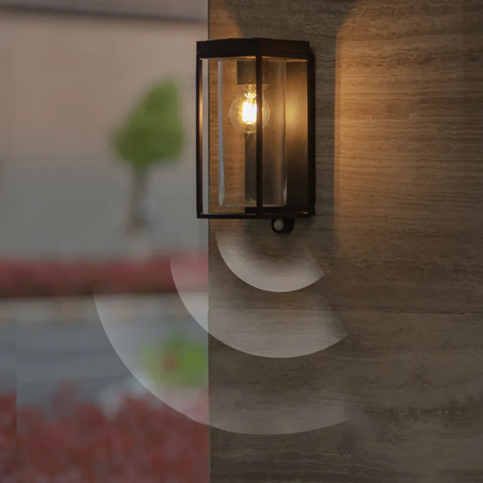 Outdoor Lantern Wall Light Black Solar