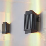 geometric shapes outdoor up and down wall lights