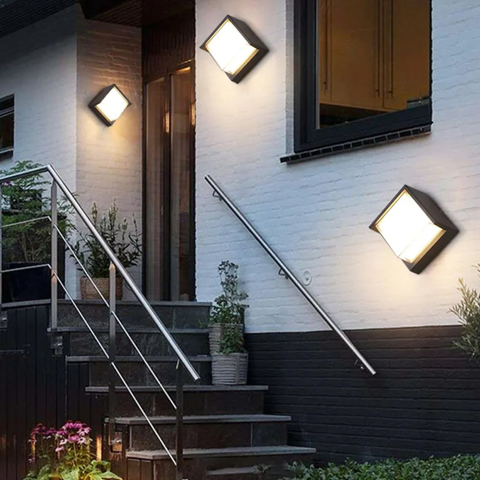 outdoor square wall lights black