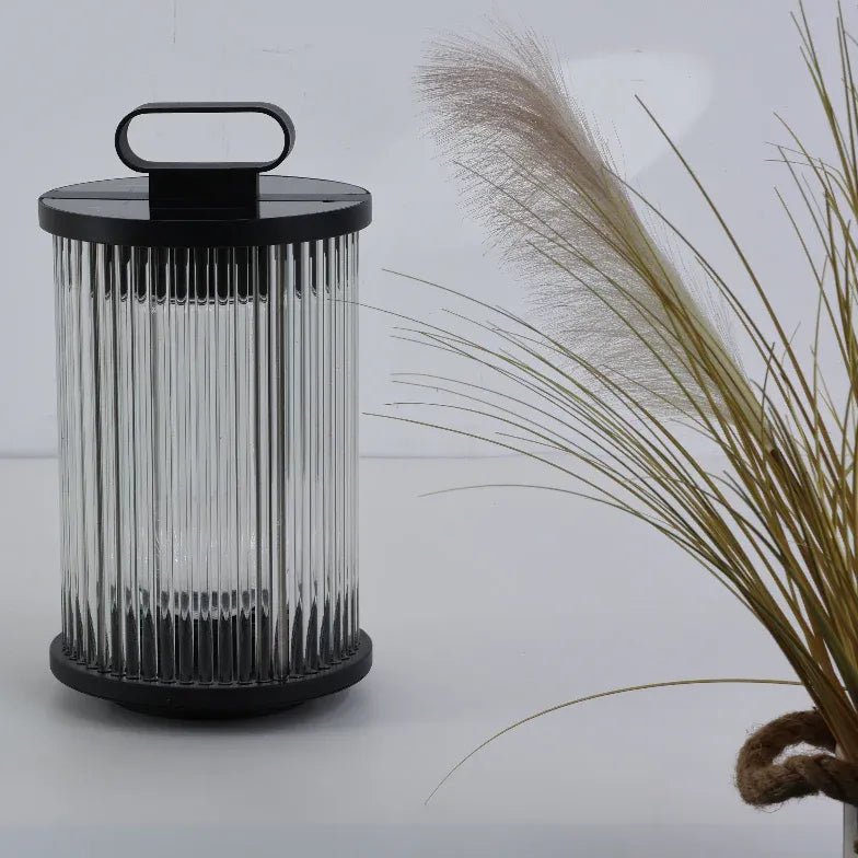 Transparent Vertical Striped Outdoor Floor Lamp