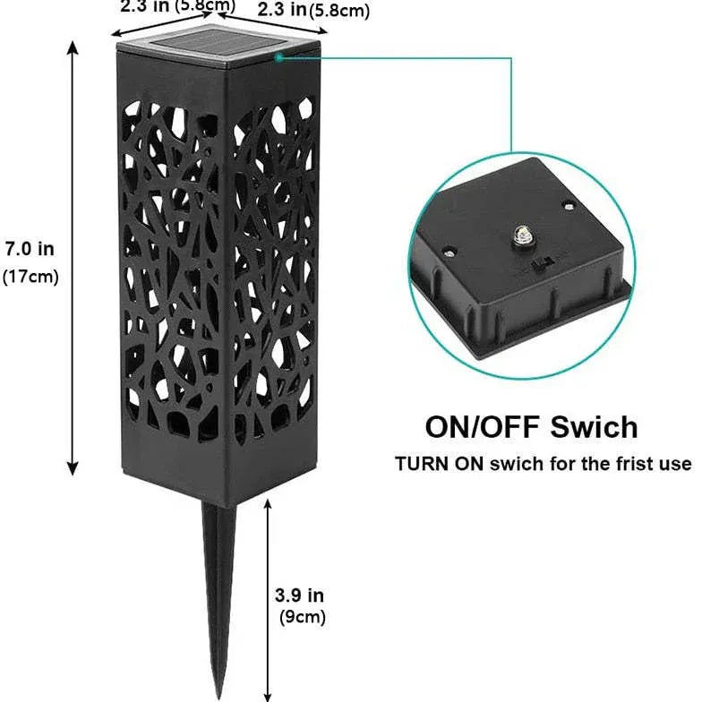 Hollow Rectangular Outdoor Floor Lamp