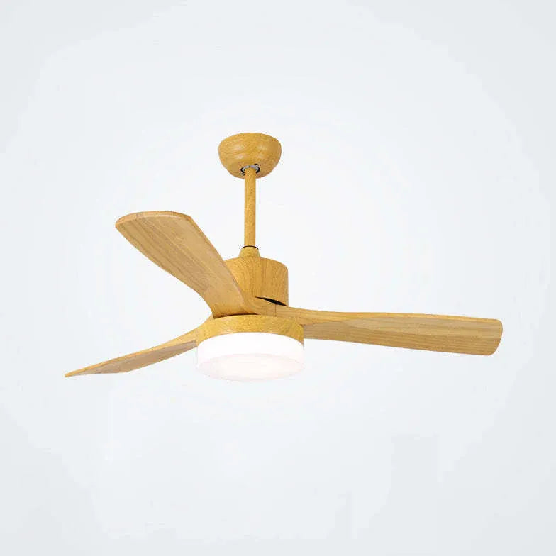 Dark Wooden Ceiling Fan with Light