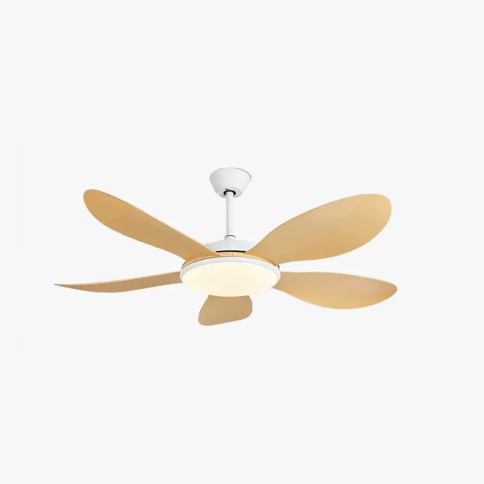 White Wooden Fan with Light