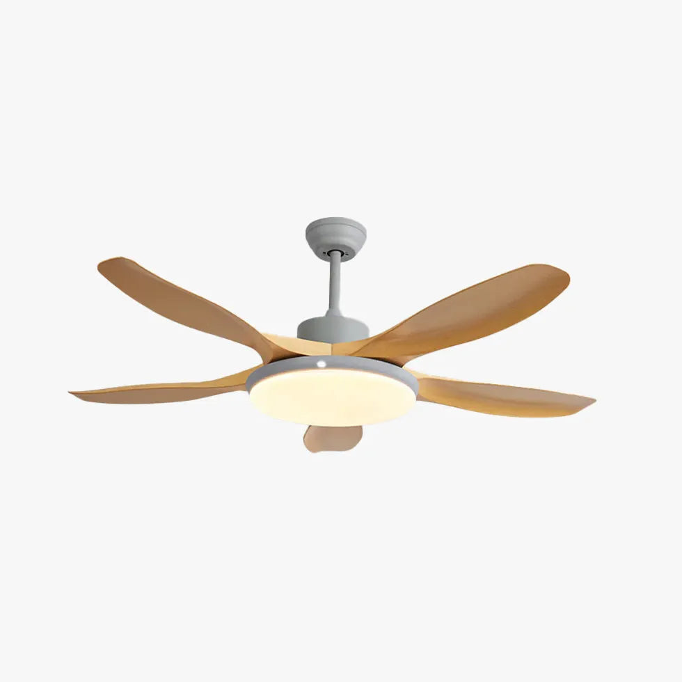 Yellow Bedroom LED Ceiling Fan with Light