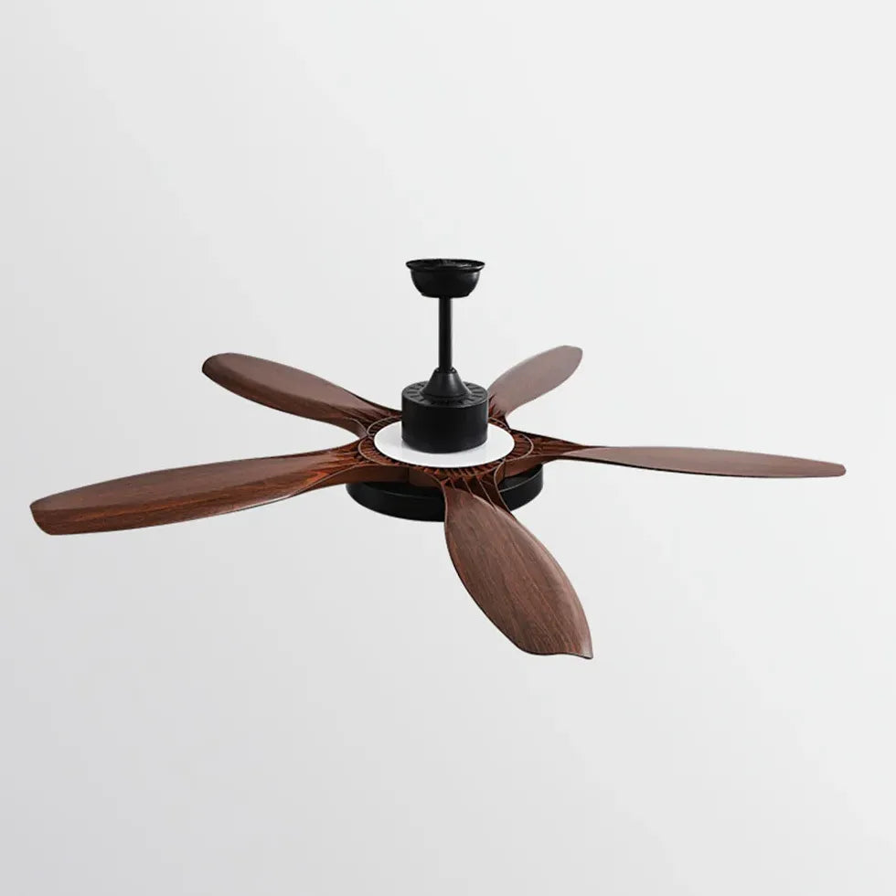 White Disc Wooden Ceiling Fan with Light