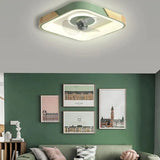 Color-Block Round Ceiling Fan with Light