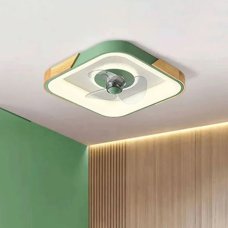 Color-Block Round Ceiling Fan with Light