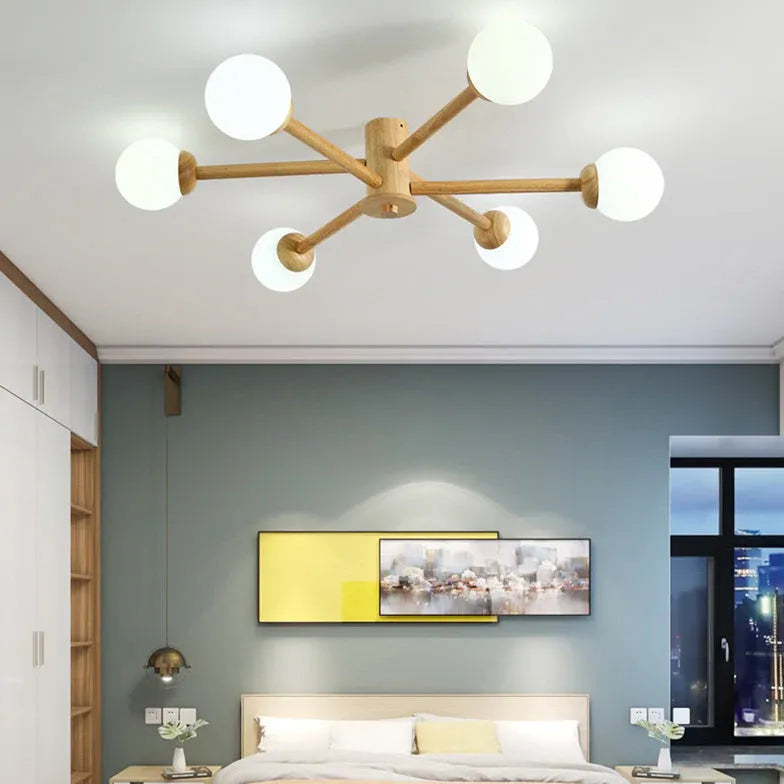 Radioactive Bulls Wooden Flush Ceiling Lights