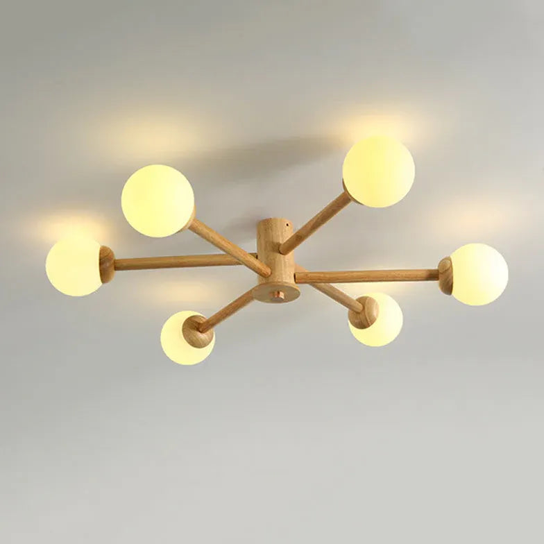 Radioactive Bulls Wooden Flush Ceiling Lights