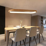 Oval Wooden Minimalist Dining Room Pendant Light