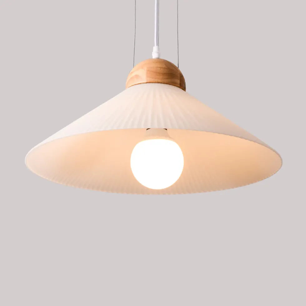 Umbrella-Shaped Wooden Modern Pendant Light