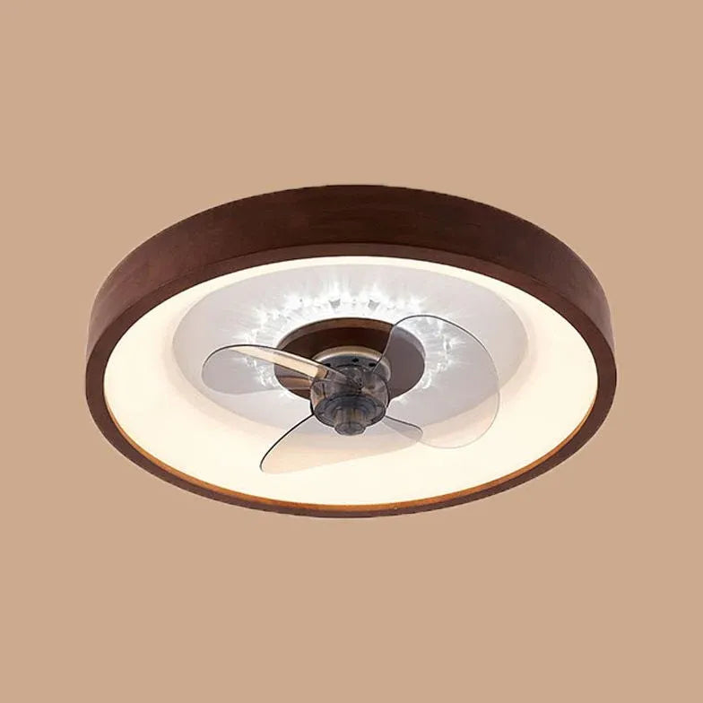 Round Border Wooden Ceiling Fan with Light