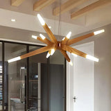 Asymmetric Multi-Branched Wooden Pendant Light