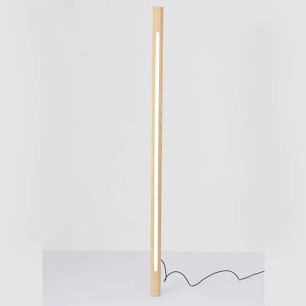 Long Wooden Corner Floor Lamp