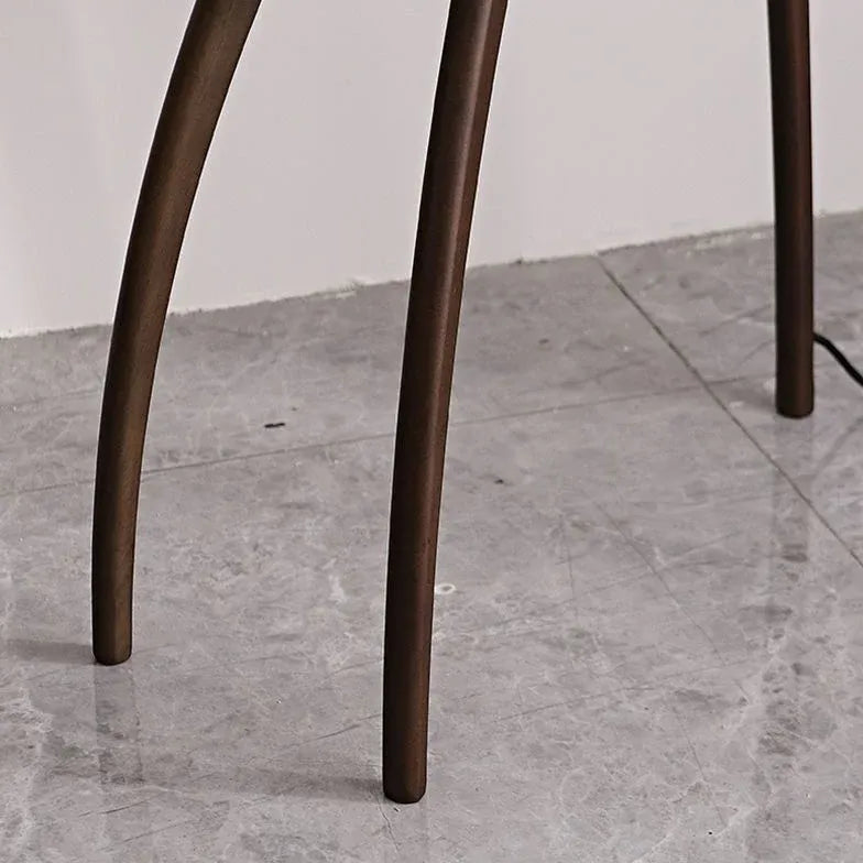 Brown Tripod Floor Lamp with Round Lampshade