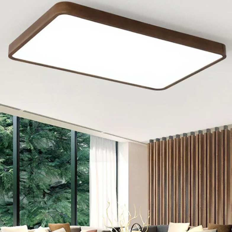 Warm and Elegant Wooden Flush Ceiling Lights