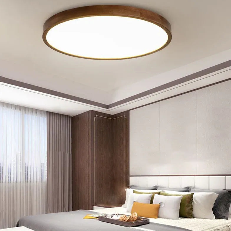 Warm and Elegant Wooden Flush Ceiling Lights