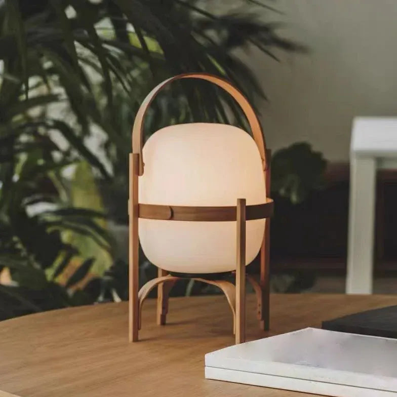 Portable White Lantern with Rounded Design