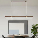 Slender Cylinder Dining Room Wooden Pendant Light