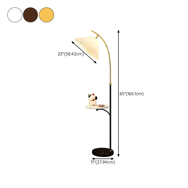 Modern Arched Floor Lamp with Small Table