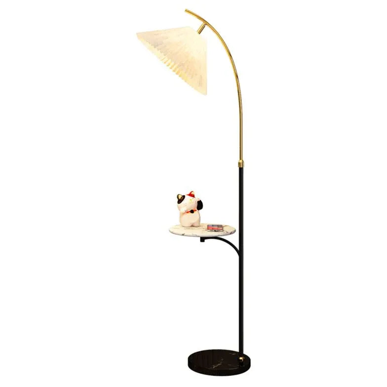 Modern Arched Floor Lamp with Small Table