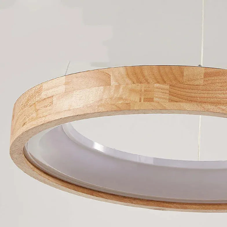 Ozawa Modern Ring Wood Pendant Light