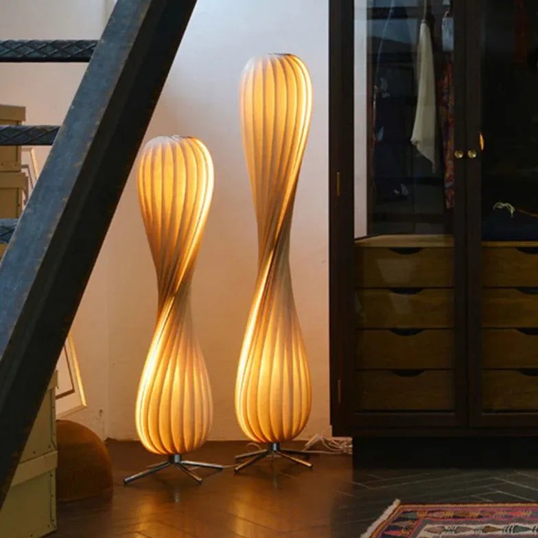 Streamlined Twisted Gradient Floor Lamp