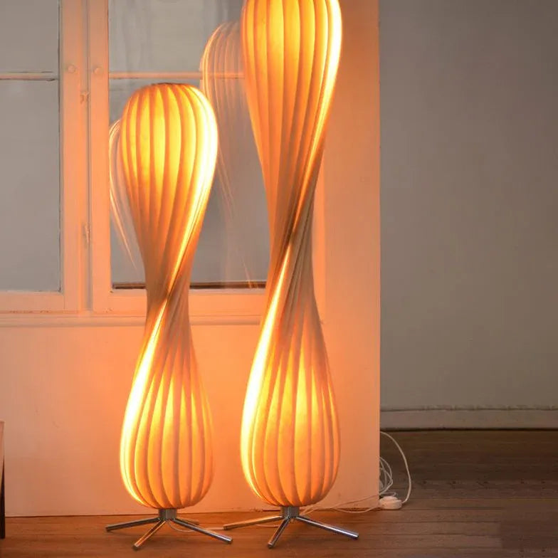 Streamlined Twisted Gradient Floor Lamp