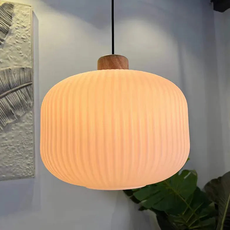 Single Head Oval Bedroom White Pendant Light