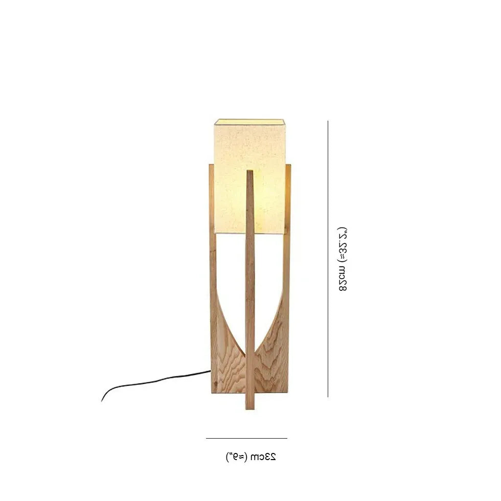 Wooden Frame Square Modern Floor Lamp