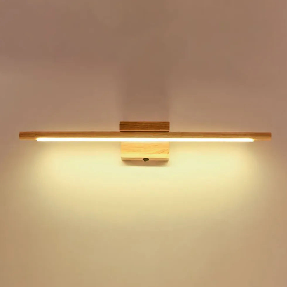 Rustic Linear Wooden Led Mirror Lights