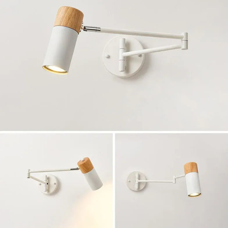 White Swing Arm Bedside Spotlights