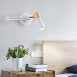 White Swing Arm Bedside Spotlights