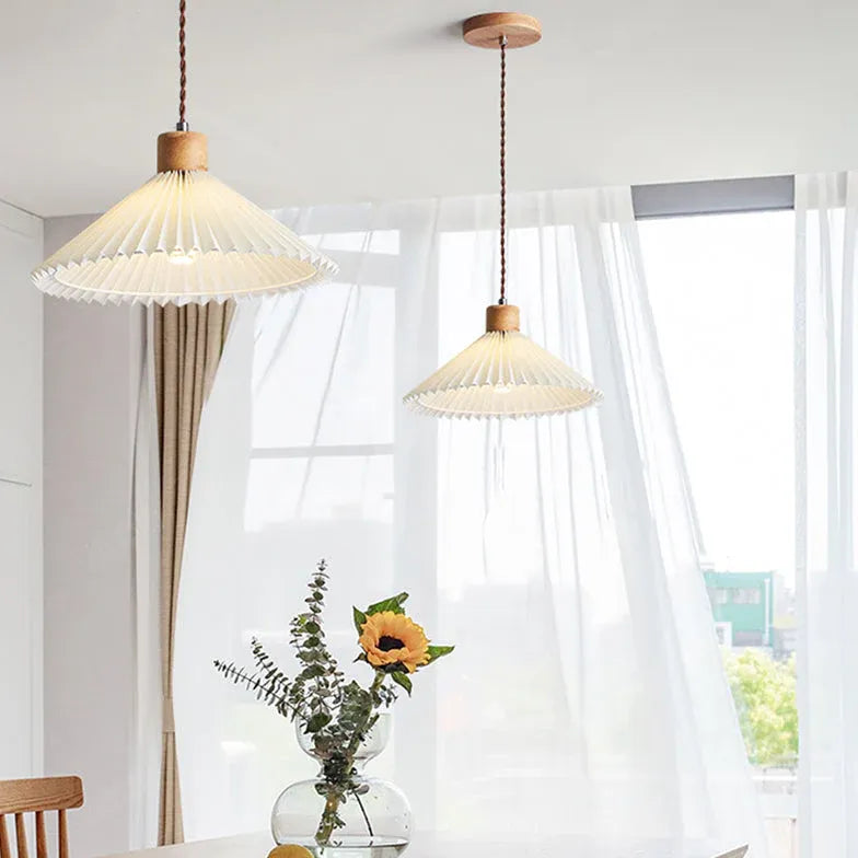 Umbrella Fold Kitchen Wooden Pendant Light