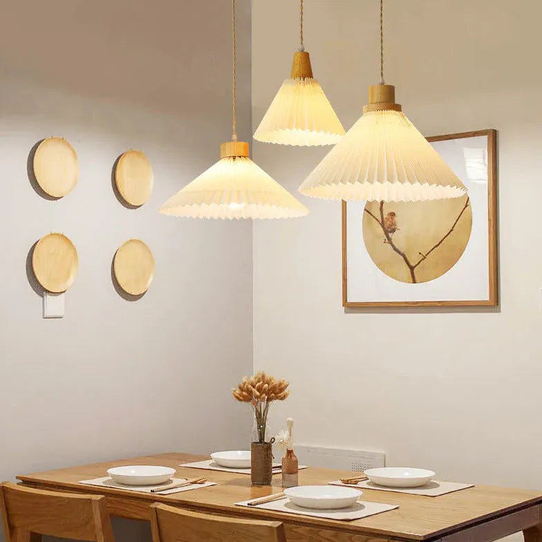 Umbrella Fold Kitchen Wooden Pendant Light