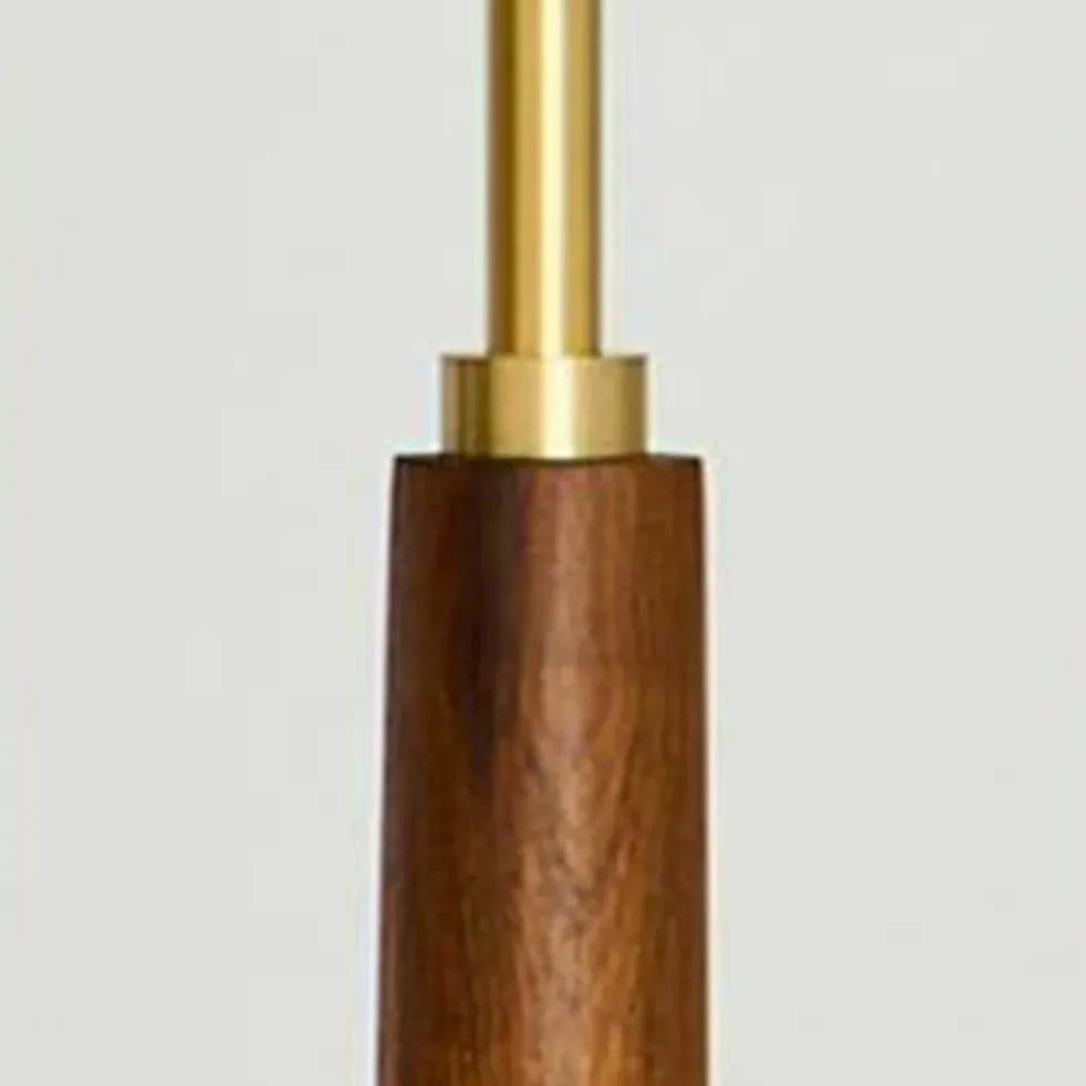 Cone-Shaped Vintage Floor Lamp with Wooden Pole