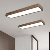 Rectangle Smooth Wooden Flush Ceiling Lights