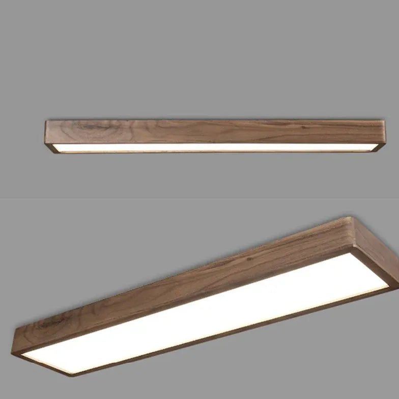 Rectangle Smooth Wooden Flush Ceiling Lights