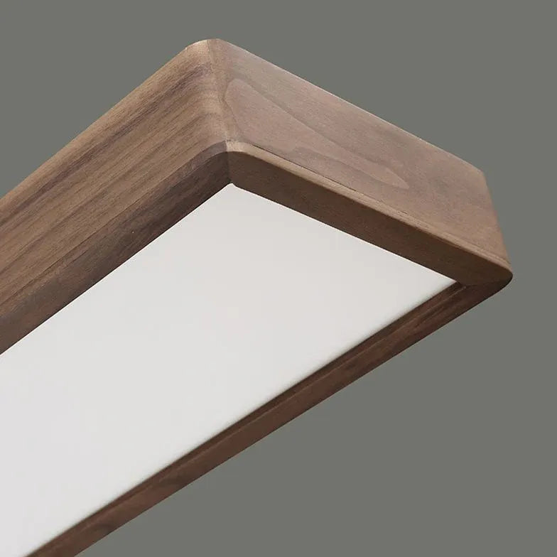 Rectangle Smooth Wooden Flush Ceiling Lights